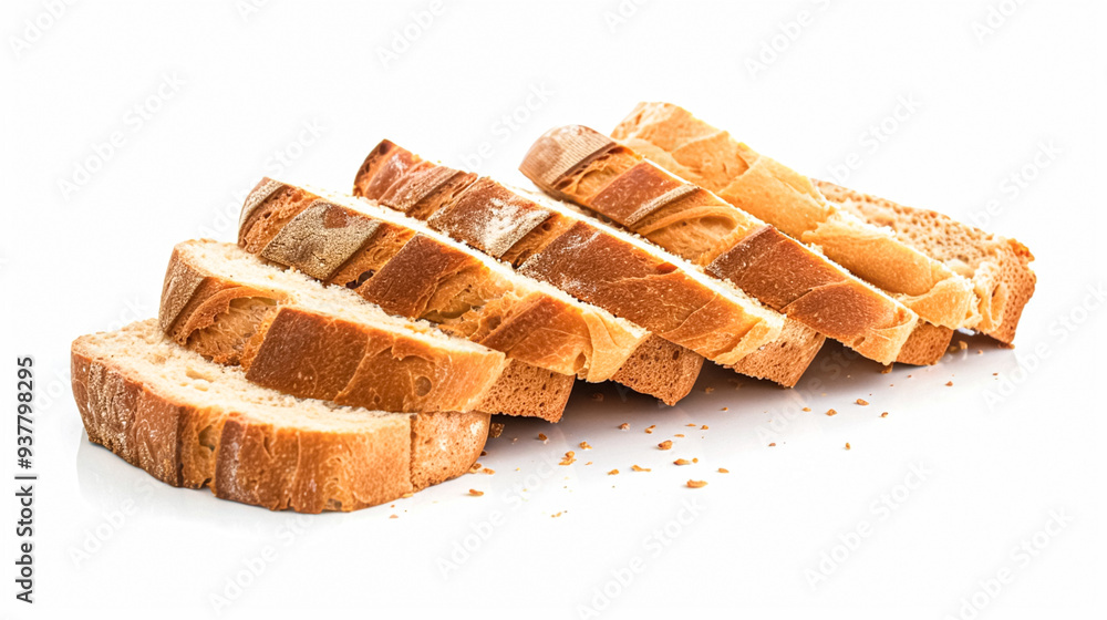Fresh sliced bread isolated on white background, baking goods and supermarket packaging, farm shop organic baked bread Fresh sliced bread isolated on white background, baking goods and supermarket packaging, farm shop organic baked bread