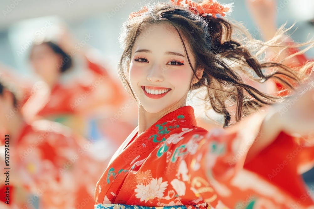 Vibrant Cultural Performance Celebrating Tradition on World Sake Day with Joy and Enthusiasm in Bright Colors Vibrant Cultural Performance Celebrating Tradition on World Sake Day with Joy and Enthusiasm in Bright Colors