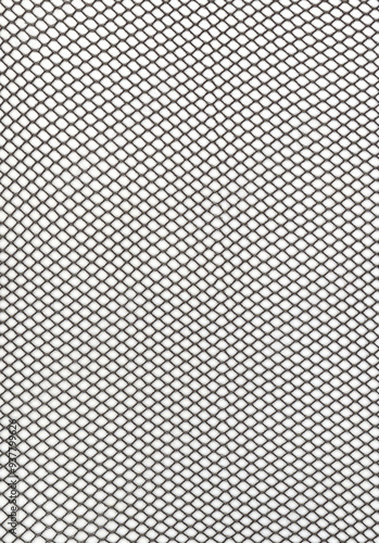 Black fishnet nylon elasticated mesh fabric texture background