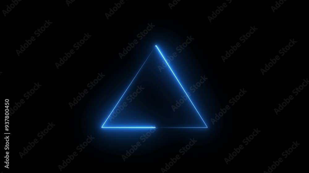 Glowing triangle frame loading animation. Neon abstract geometric shape looping animation. Glowing triangle frame loading animation. Neon abstract geometric shape looping animation.