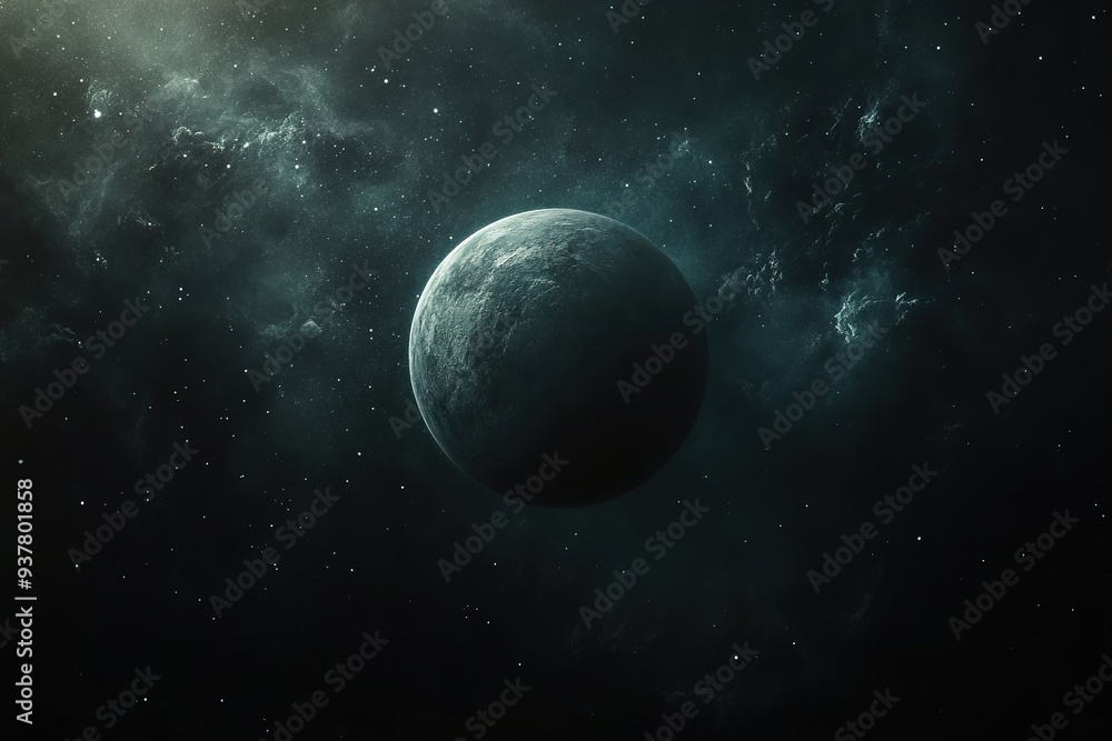 Mysterious planet floating in starry space nebula Mysterious planet floating in starry space nebula