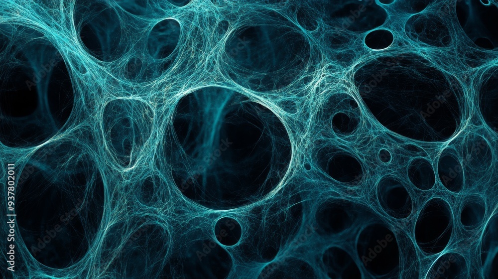Digital Web: Intricate web of interconnected circles Digital Web: Intricate web of interconnected circles