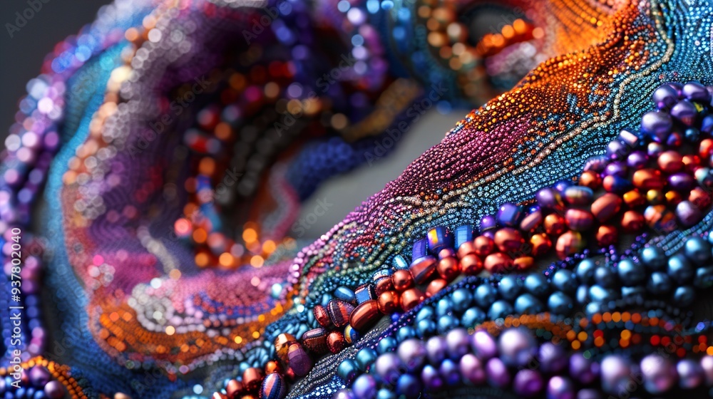 Colorful Beaded Jewelry: A Close-Up Look at Intricate Design Colorful Beaded Jewelry: A Close-Up Look at Intricate Design