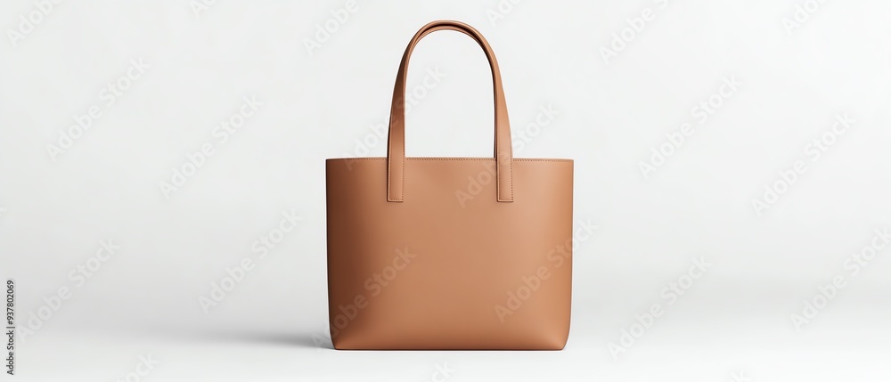 Leather tote bag mockup with sleek lines, focus on luxury design and highend appeal Leather tote bag mockup with sleek lines, focus on luxury design and highend appeal