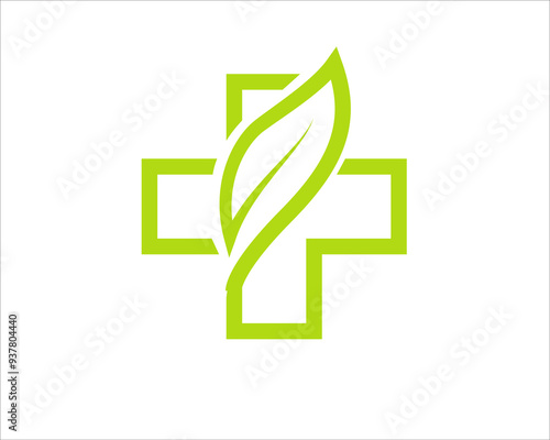 eco health cross logo designs for nature medical