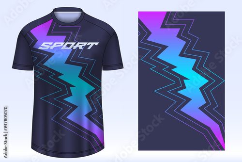 Soccer jersey design sport t-shirt. Mockup jersey for team football club. Uniform jersey front view.