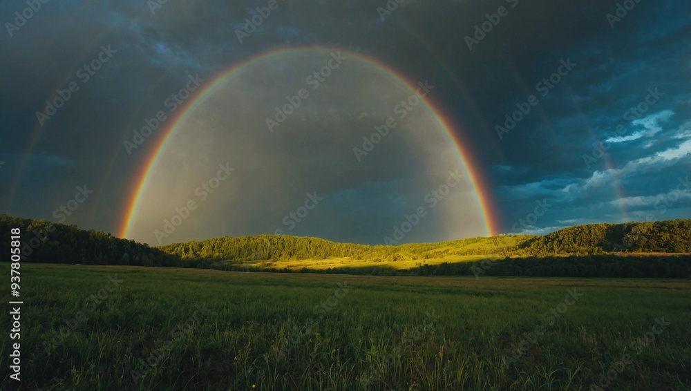 Fototapeta premium rainbow over the field