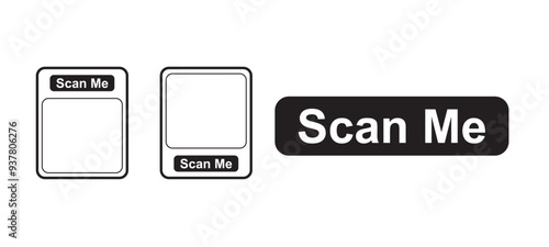 QR code scan me with smartphone. QR code scan icon set. Qr code frame for payment, mobile app and identification. Scan me icon. Vector illustration.