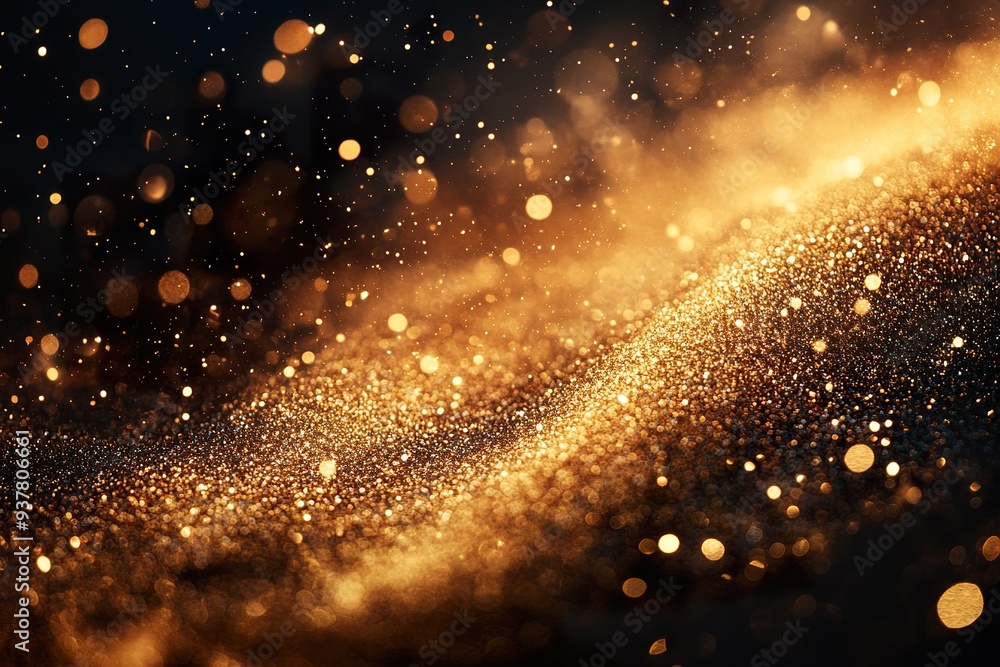 Abstract Background with Gold Glitter and Sparkle Abstract Background with Gold Glitter and Sparkle