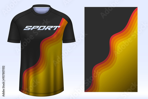 Soccer jersey design sport t-shirt. Mockup jersey for team football club. Uniform jersey front view.