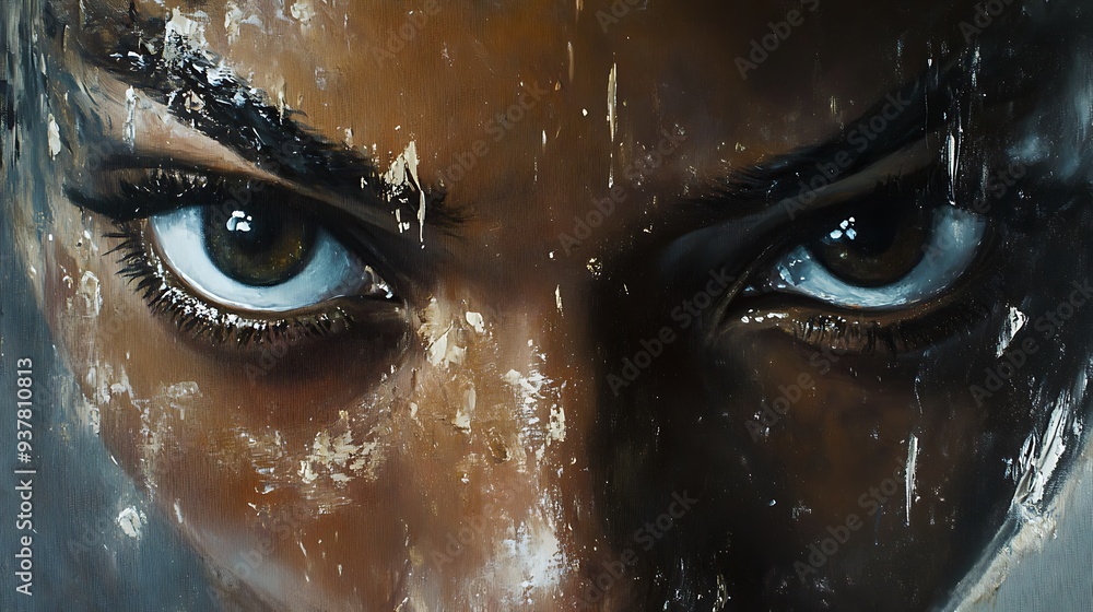 Close-Up Portrait of a Woman's Intense Eyes Close-Up Portrait of a Woman's Intense Eyes