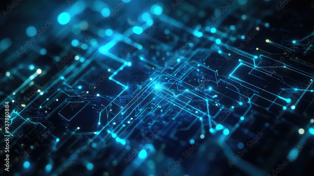 A glowing cyber pulse visual with interlocking lines and circuits, in shades of blue and teal against a dark background. A glowing cyber pulse visual with interlocking lines and circuits, in shades of blue and teal against a dark background.