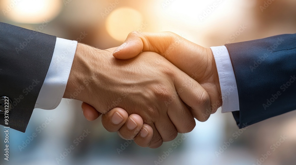 Business partners shaking hands after a successful negotiation Business partners shaking hands after a successful negotiation