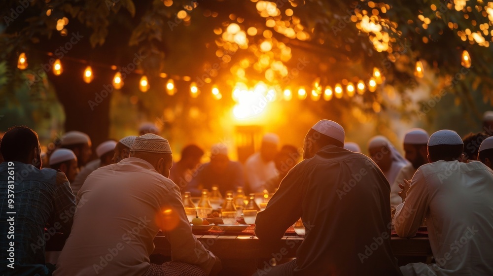 Fototapeta premium Explore the significance of community iftars hosted by mosques during Ramadan Kareem.