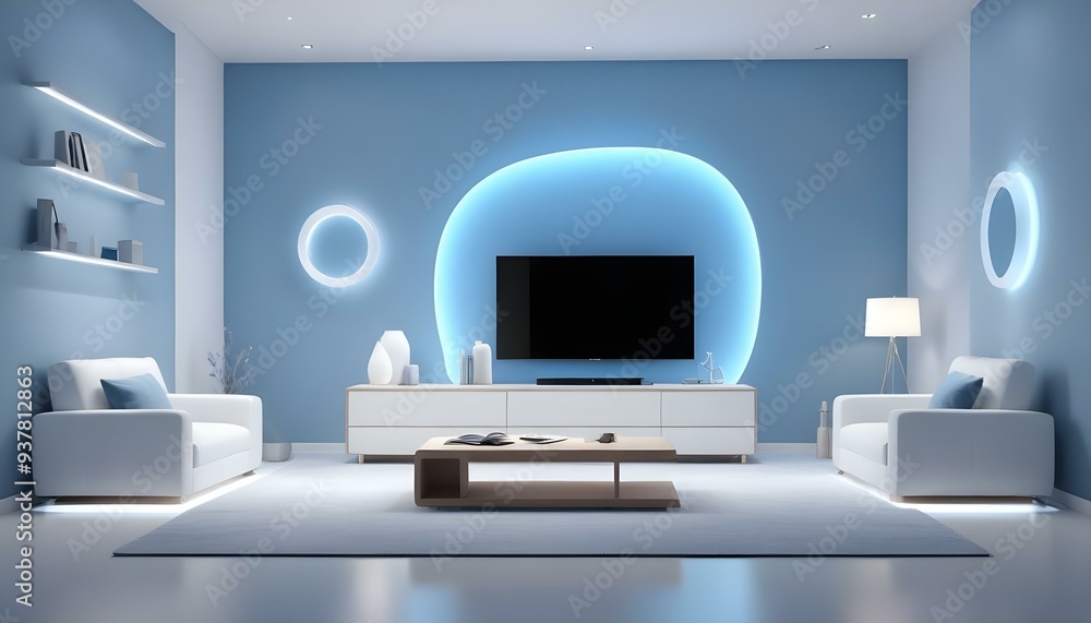 Photo modern style interior room 3d illustration White and gold theme interior modern minimalism photo realism Photo modern style interior room 3d illustration White and gold theme interior modern minimalism photo realism