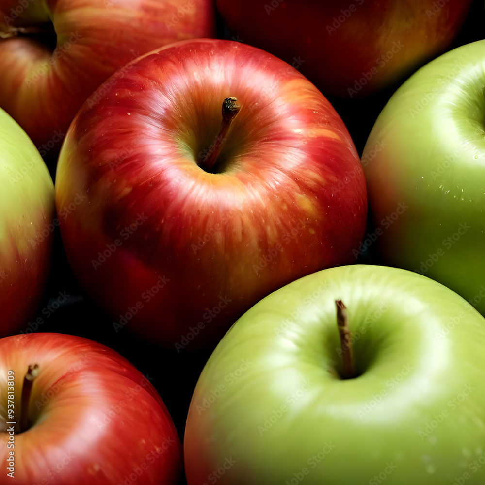 red and green apples
