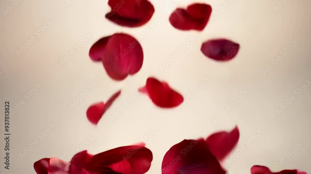 Rose petals floating smoothly on a pink background create a delicate and romantic Rose petals floating smoothly on a pink background create a delicate and romantic