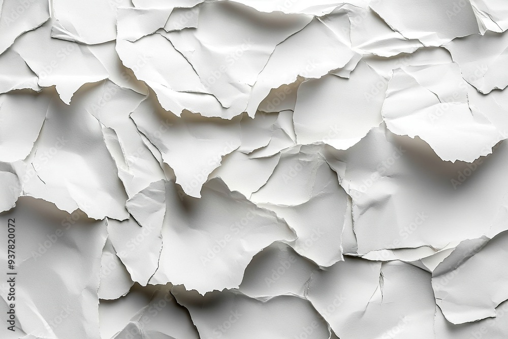 Torn Edges of White Paper Strips Torn Edges of White Paper Strips