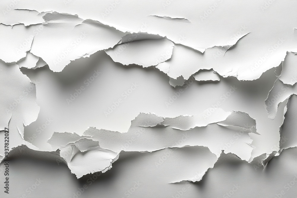 White Torn Paper Edges Strips White Torn Paper Edges Strips
