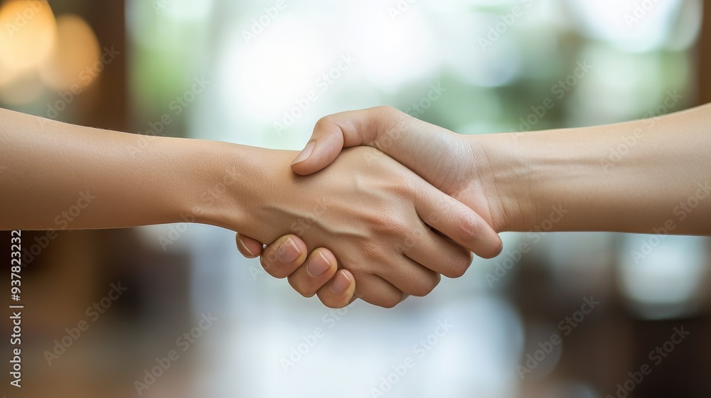 Close-up Handshake with Office Background and Copy Space for Text Close-up Handshake with Office Background and Copy Space for Text