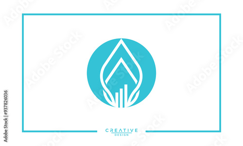 Finance leaf drop shape concept logo