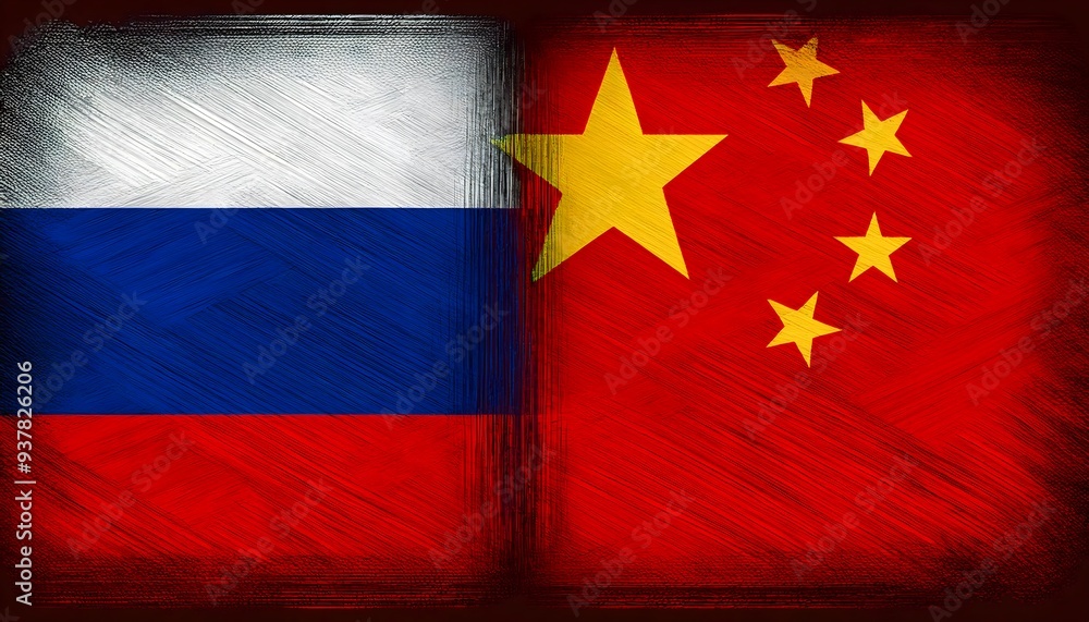 Flags of Russia and China Flags of Russia and China
