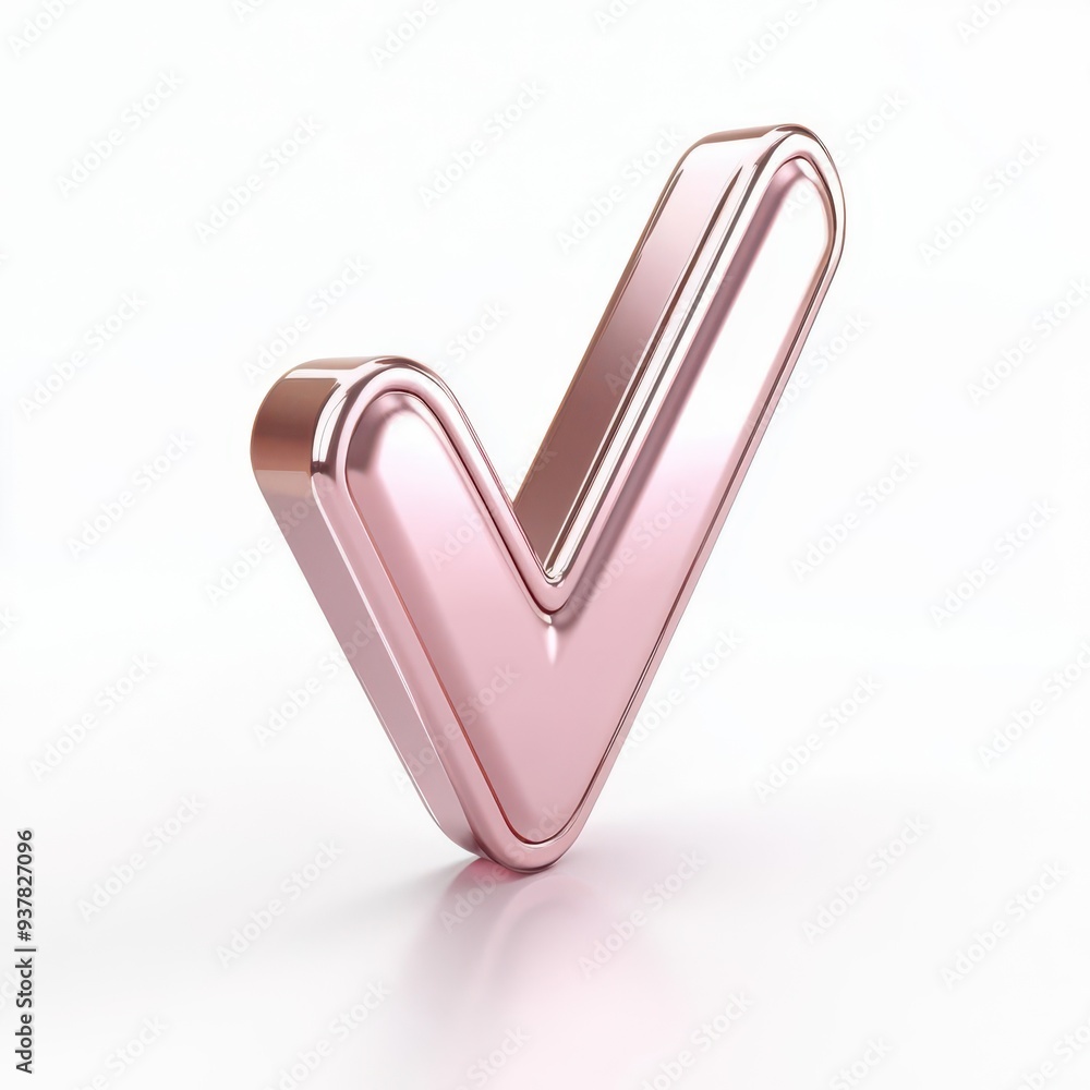 A rose gold matte 3D-rendered check mark A rose gold matte 3D-rendered check mark