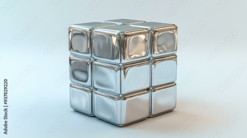Futuristic Reflective Cube: A Stunning 3D Geometric Design Illustration for Modern Aesthetic Appeals Futuristic Reflective Cube: A Stunning 3D Geometric Design Illustration for Modern Aesthetic Appeals