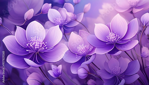 Abstract purple spring or summer flowers. Beautiful close up floral bouquet, summer nature