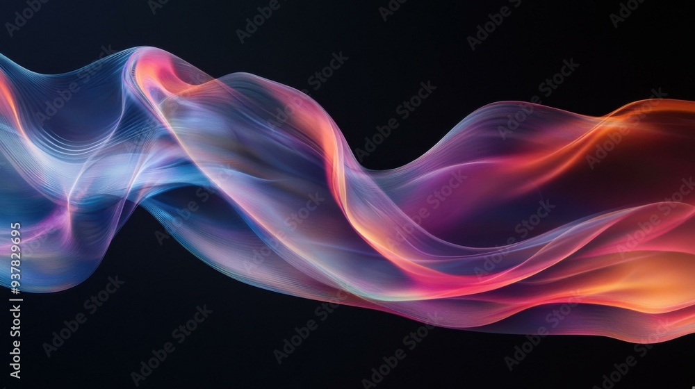 Obraz premium Vibrant Abstract Flow: A Journey Through Colorful Waves of Light and Motion