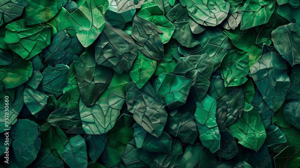A vibrant arrangement of green leaves creating a lush, textured backdrop for nature-themed decor, ideal for photoshoots or creative designs A vibrant arrangement of green leaves creating a lush, textured backdrop for nature-themed decor, ideal for photoshoots or creative designs