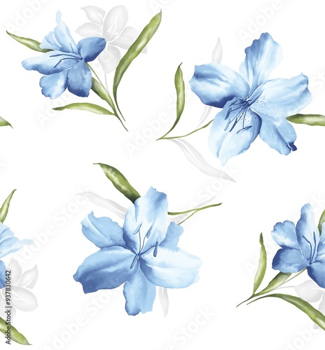 floral repetition design painted in watercolors