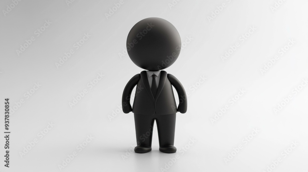 Stylized Monochrome Business Figure: Representation of Professionalism and Success Stylized Monochrome Business Figure: Representation of Professionalism and Success