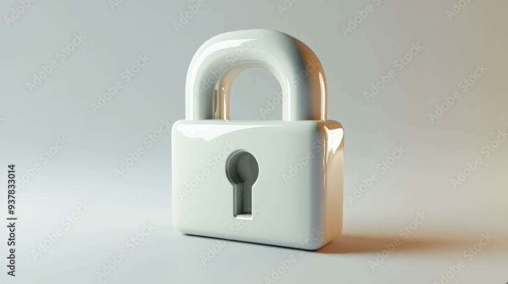 Modern White Padlock: Symbol of Security and Protection in the Digital Age Modern White Padlock: Symbol of Security and Protection in the Digital Age