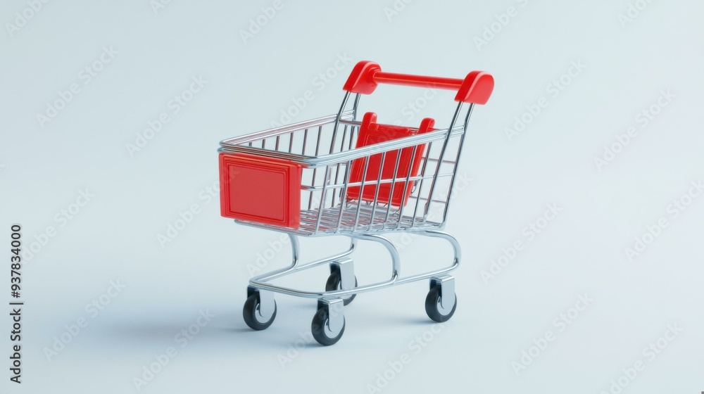 Stylish Red Shopping Cart: A Modern Take on Retail Essentials Stylish Red Shopping Cart: A Modern Take on Retail Essentials