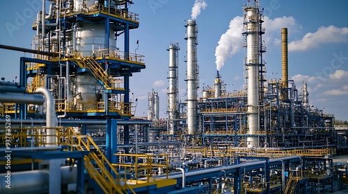 Wallpaper Mural Petrochemical plant industrial area equipment building landscape : Generative AI Torontodigital.ca