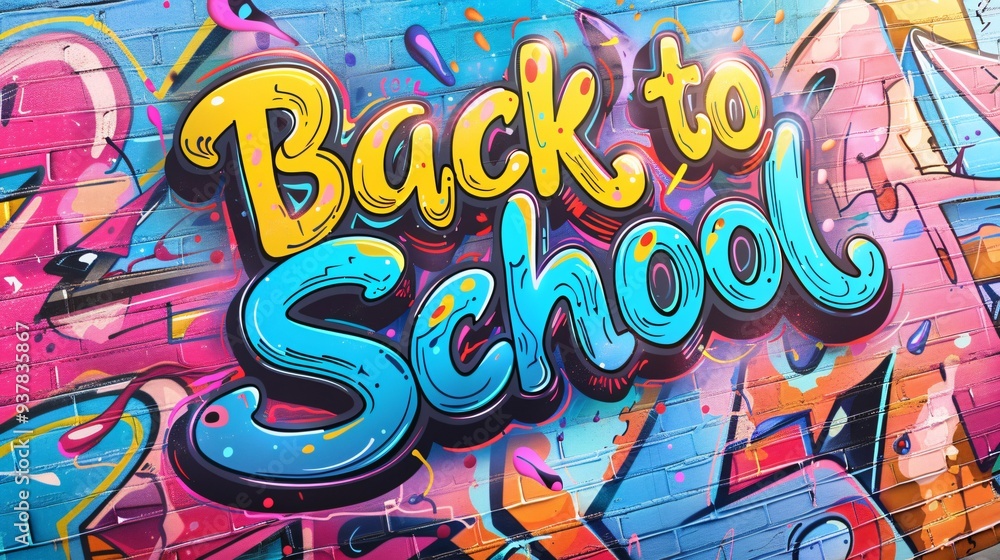 Fototapeta premium Back to School lettering poster