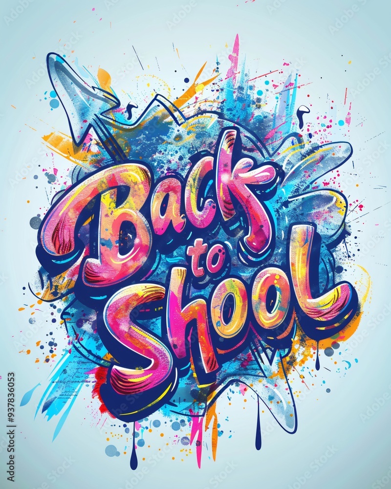 Back to School Graffiti lettering on wall Back to School Graffiti lettering on wall