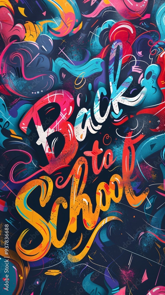 Obraz premium Graffiti style Back to School text background