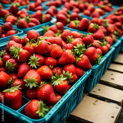 strawberries in market