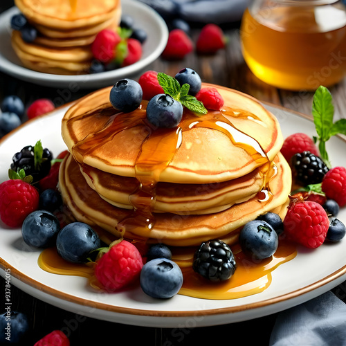 pancakes with berries