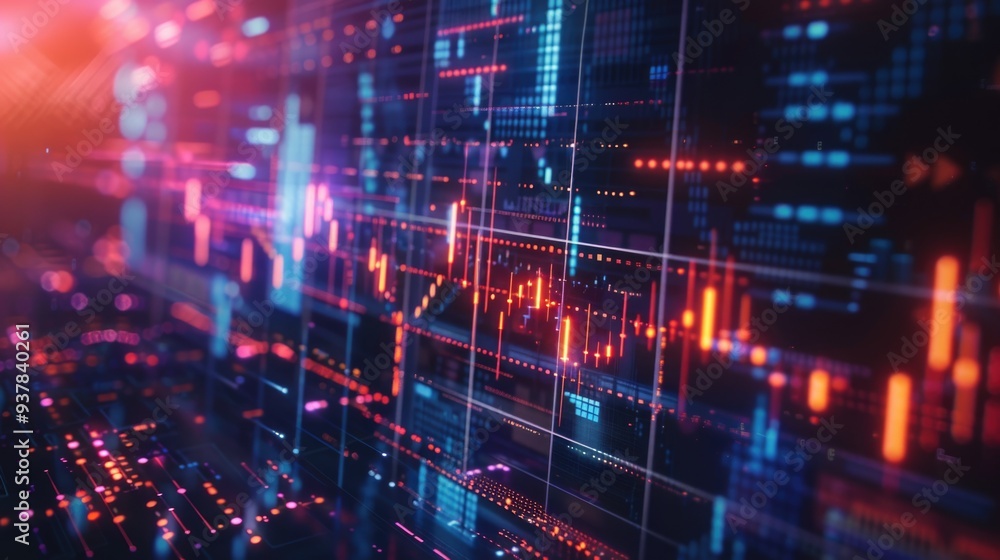 A close-up shot of a computer screen filled with bright lights, ideal for use in tech-related illustrations and designs A close-up shot of a computer screen filled with bright lights, ideal for use in tech-related illustrations and designs