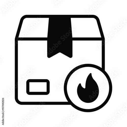 An icon representing flammable delivery, indicating hazardous materials during transportation
