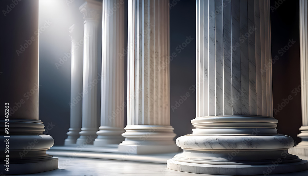Elegant marble columns in a dimly lit classical setting showcasing architectural beauty and historical significance Elegant marble columns in a dimly lit classical setting showcasing architectural beauty and historical significance