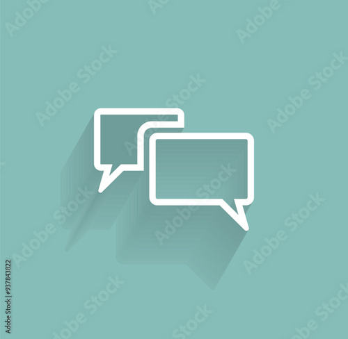 Vector icon of white color with shadow on gray-green background