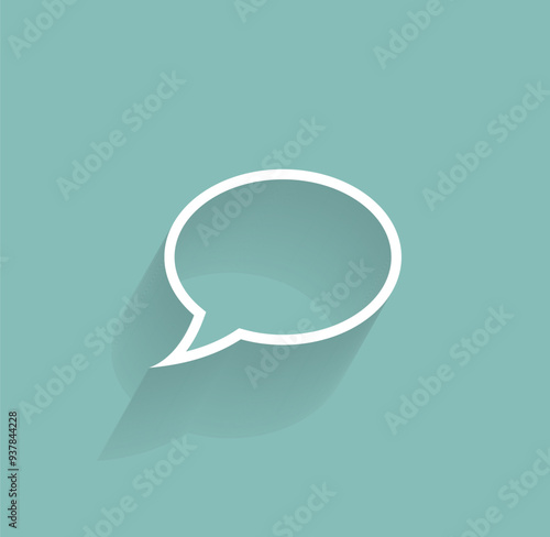 Vector icon of white color with shadow on gray-green background
