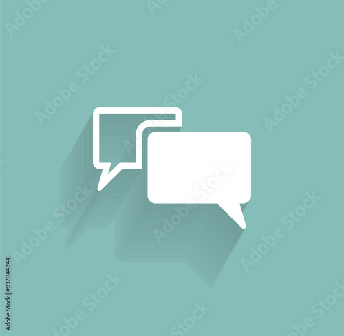 Vector icon of white color with shadow on gray-green background