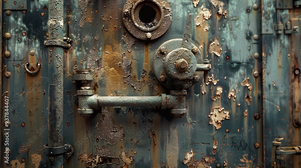 Rusty Metal Texture with Industrial Pipe and Valve Rusty Metal Texture with Industrial Pipe and Valve