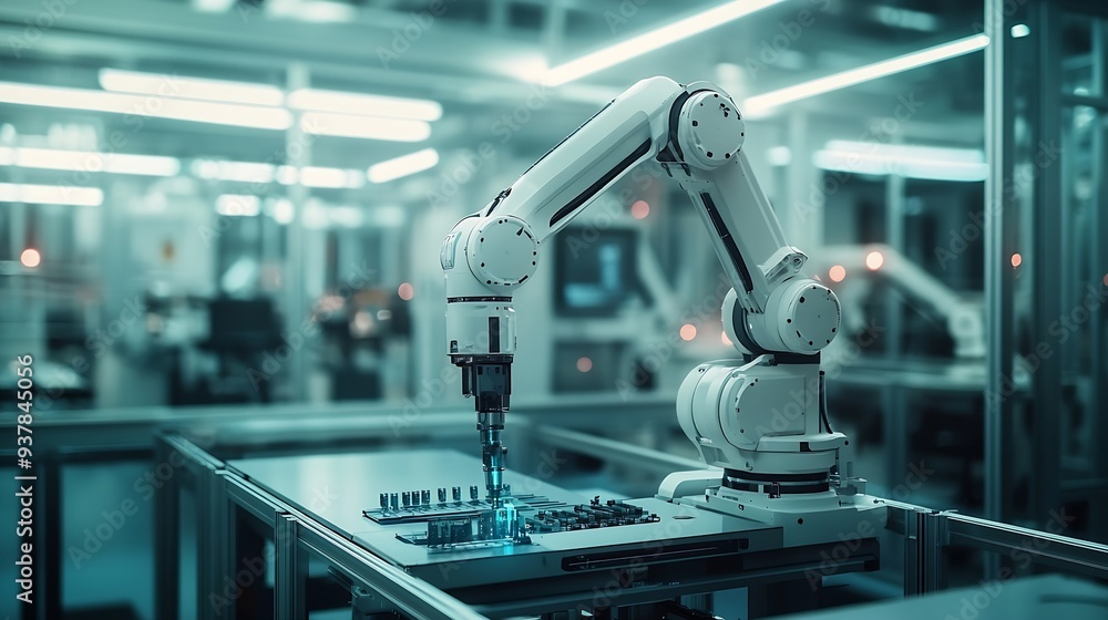 XAI Smart industry robot arms for digital factory production technology showing automation manufacturing process of the Industry 40 or 4th industrial revolution and IOT software to con : Generative AI XAI Smart industry robot arms for digital factory production technology showing automation manufacturing process of the Industry 40 or 4th industrial revolution and IOT software to con : Generative AI
