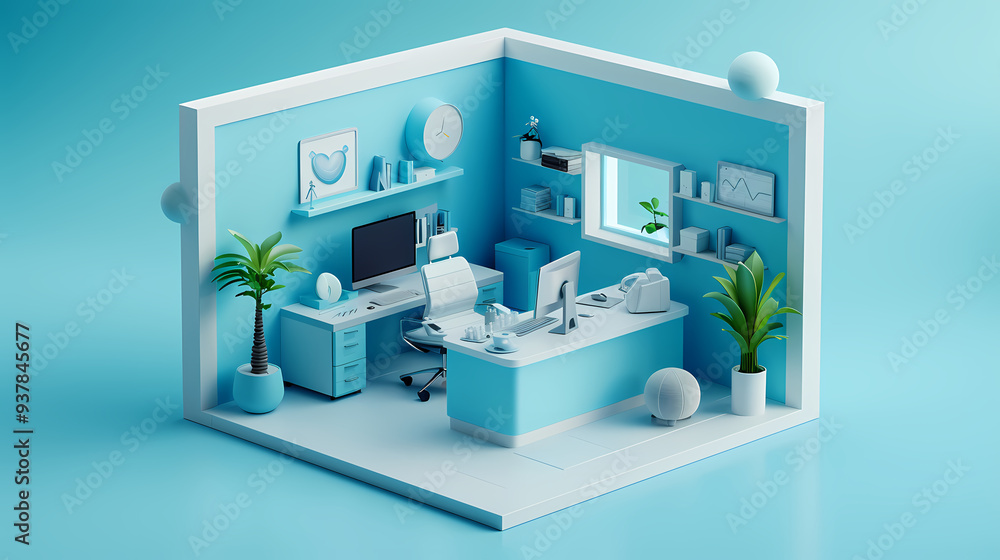 Isometric online medical consultation health care in paper cut style,stockphoto style Isometric online medical consultation health care in paper cut style,stockphoto style